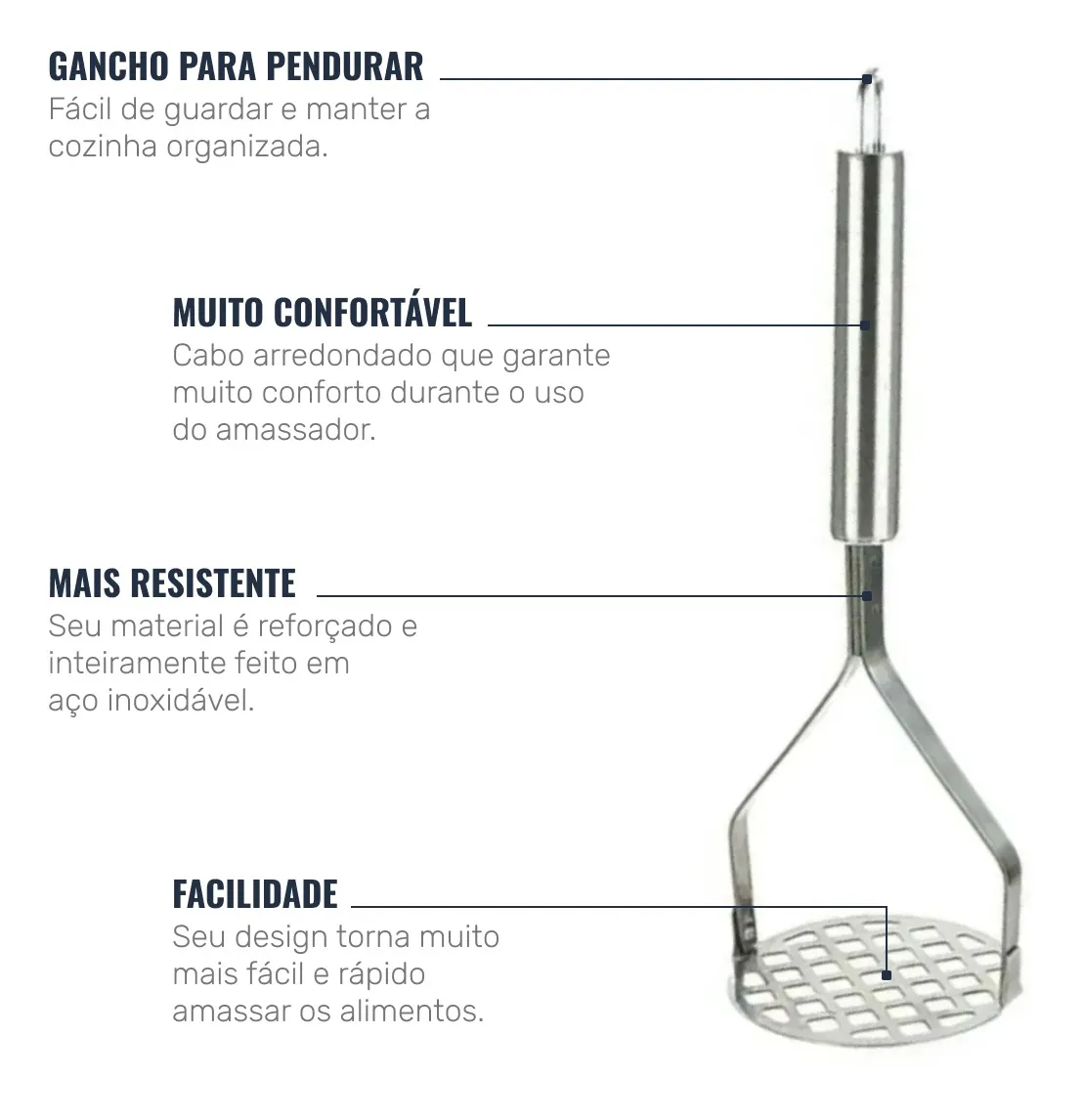 imagem de Amassador de Batatas Aco Inox