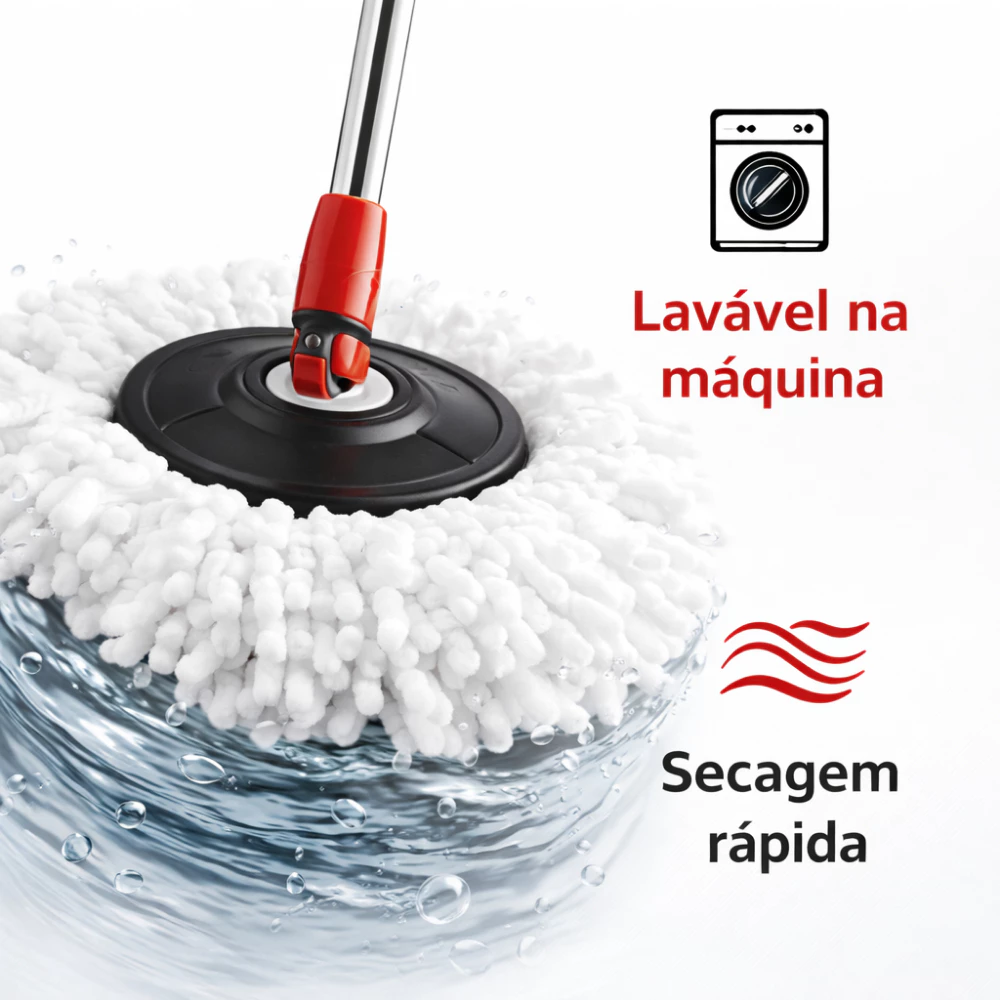 imagem de Mop Giratório Com Esfregão 12 Litros Cabo Metal