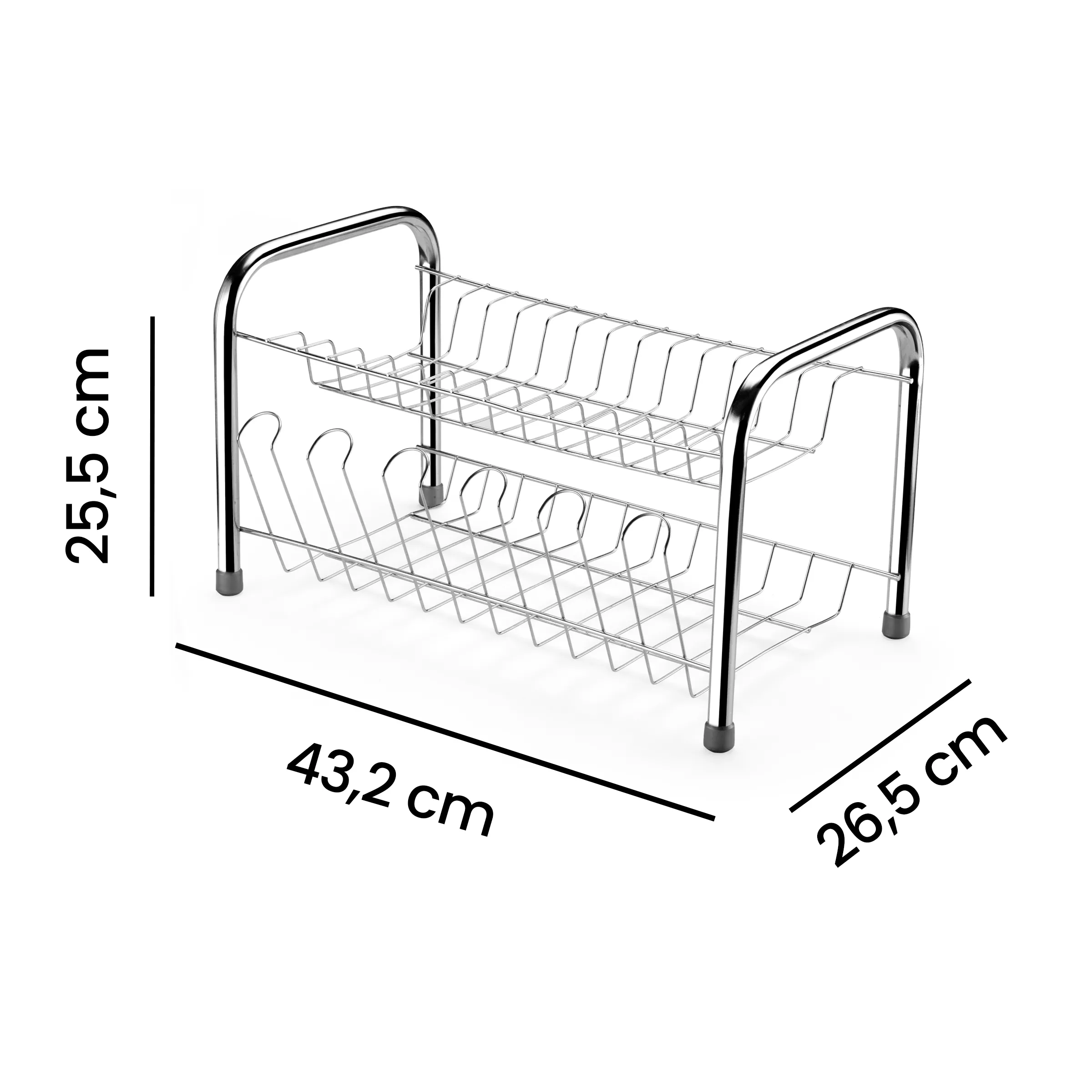 imagem de Escorredor Berço Com Porta Copos Cromado