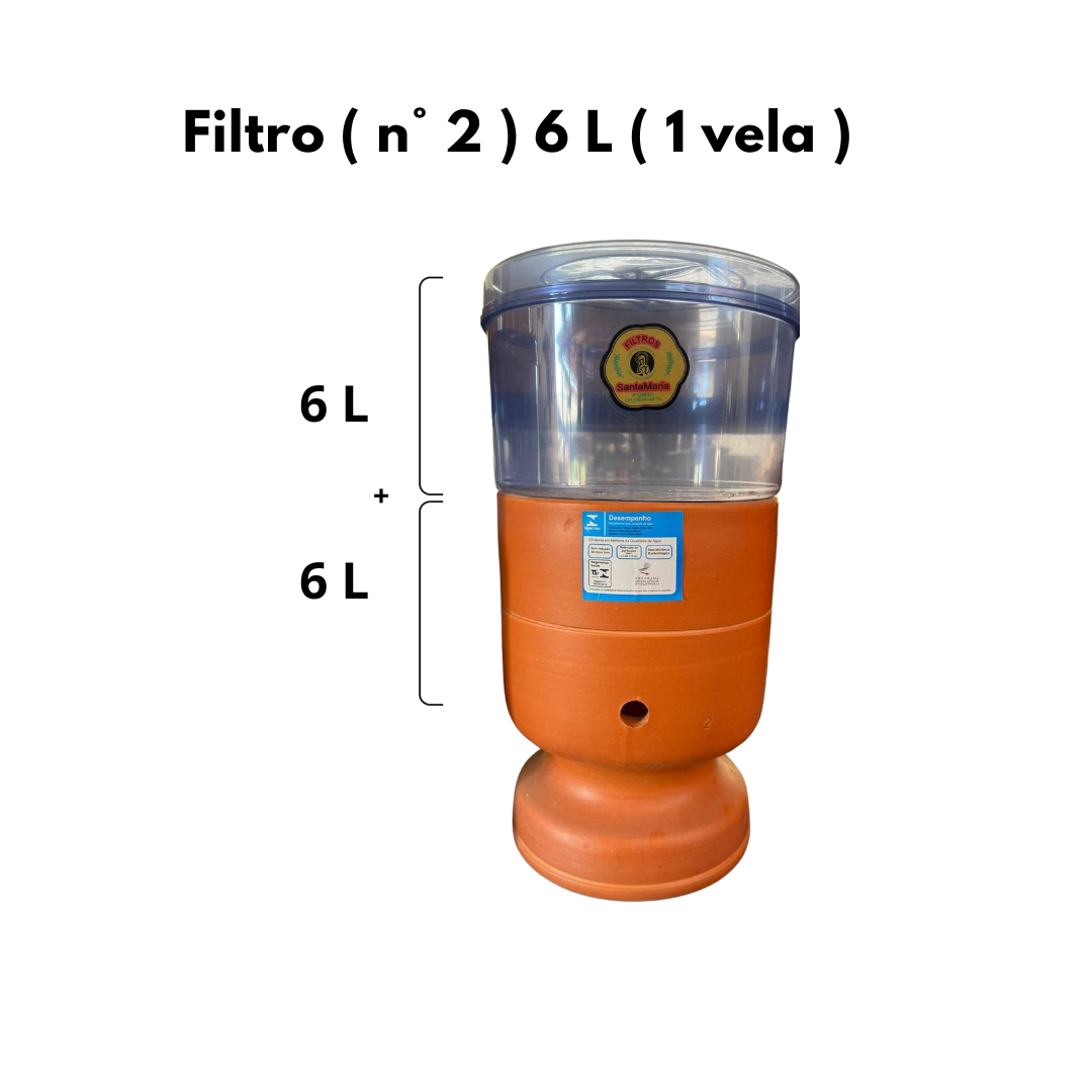 imagem de Filtro de Barro e Acrilico Nº 2 1 Vela 6 Litros