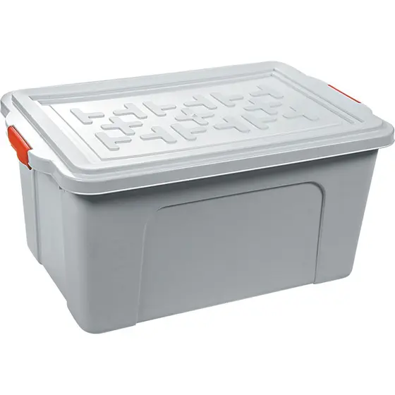 imagem de Container Organizador Com Tampa 70 Litros Bege