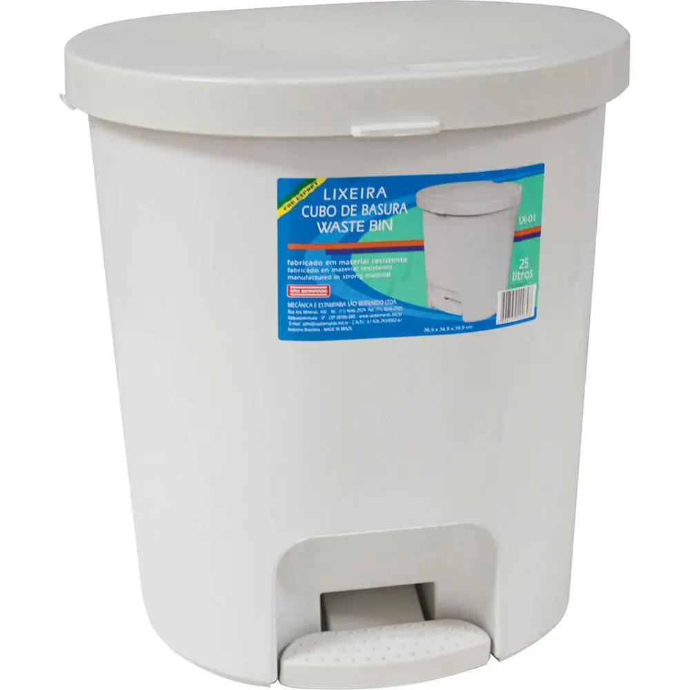 imagem de Lixeira Com Pedal Lx 01 25 Litros Creme