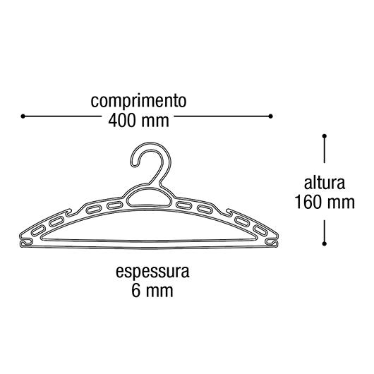 imagem de Cabide Super Resistente Preto Com 10 Pecas
