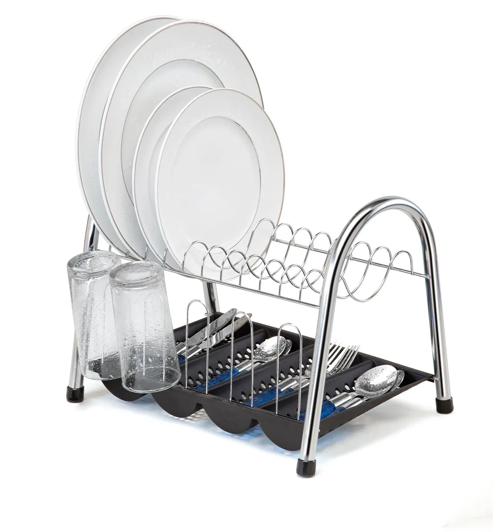 imagem de Escorredor Duplo Com Bandeja Porta Talheres