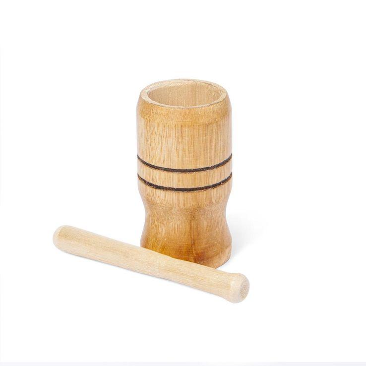 imagem de Pilao de Madeira Com Bastão 15x7 Cm