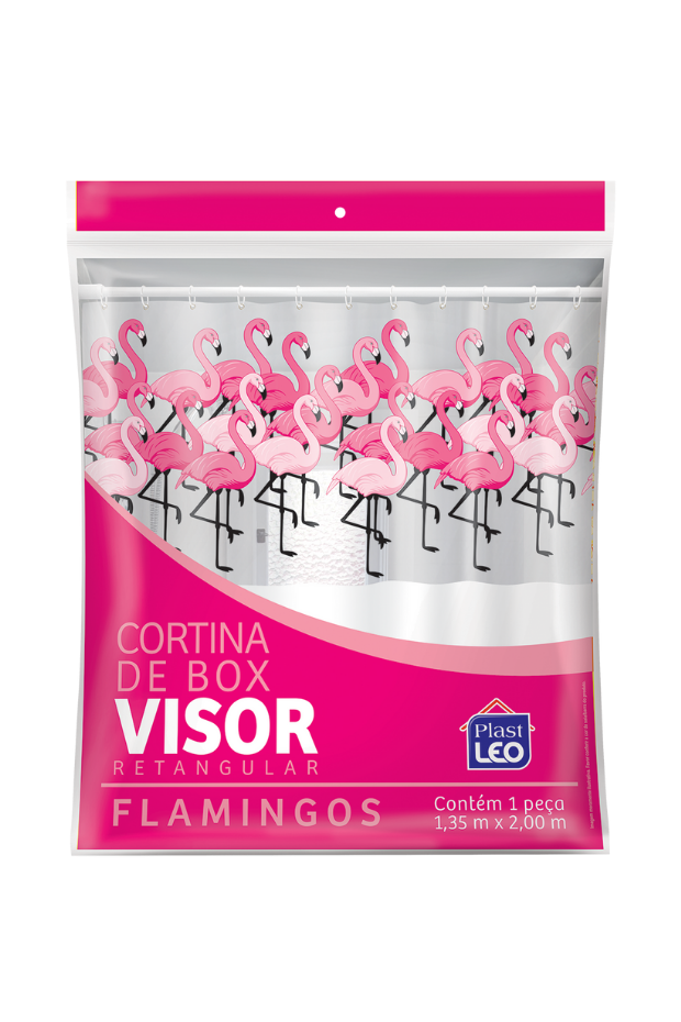 imagem de Cortina De Box Vinil Visor Retangular Flamingo