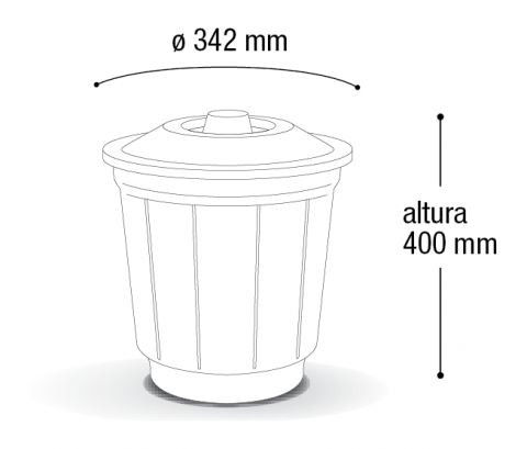 imagem de Cesto Fechado Com Tampa 20 Litros