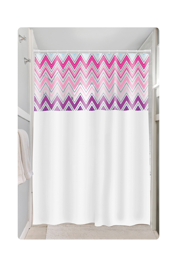 imagem de Cortina De Box Vinil Visor Retangular Zig Zag