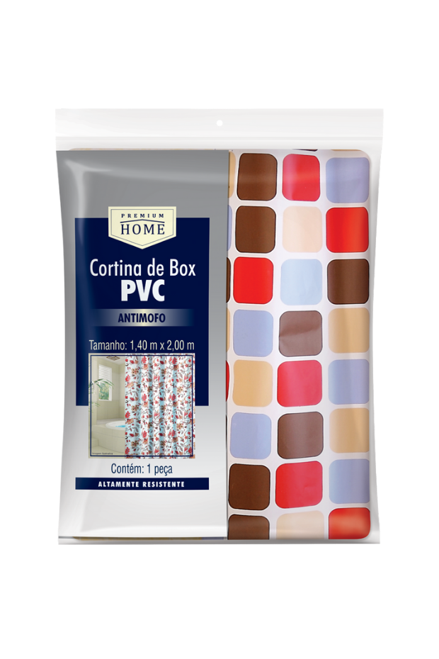 imagem de Cortina de Box Pvc Estampada Anti Mofo