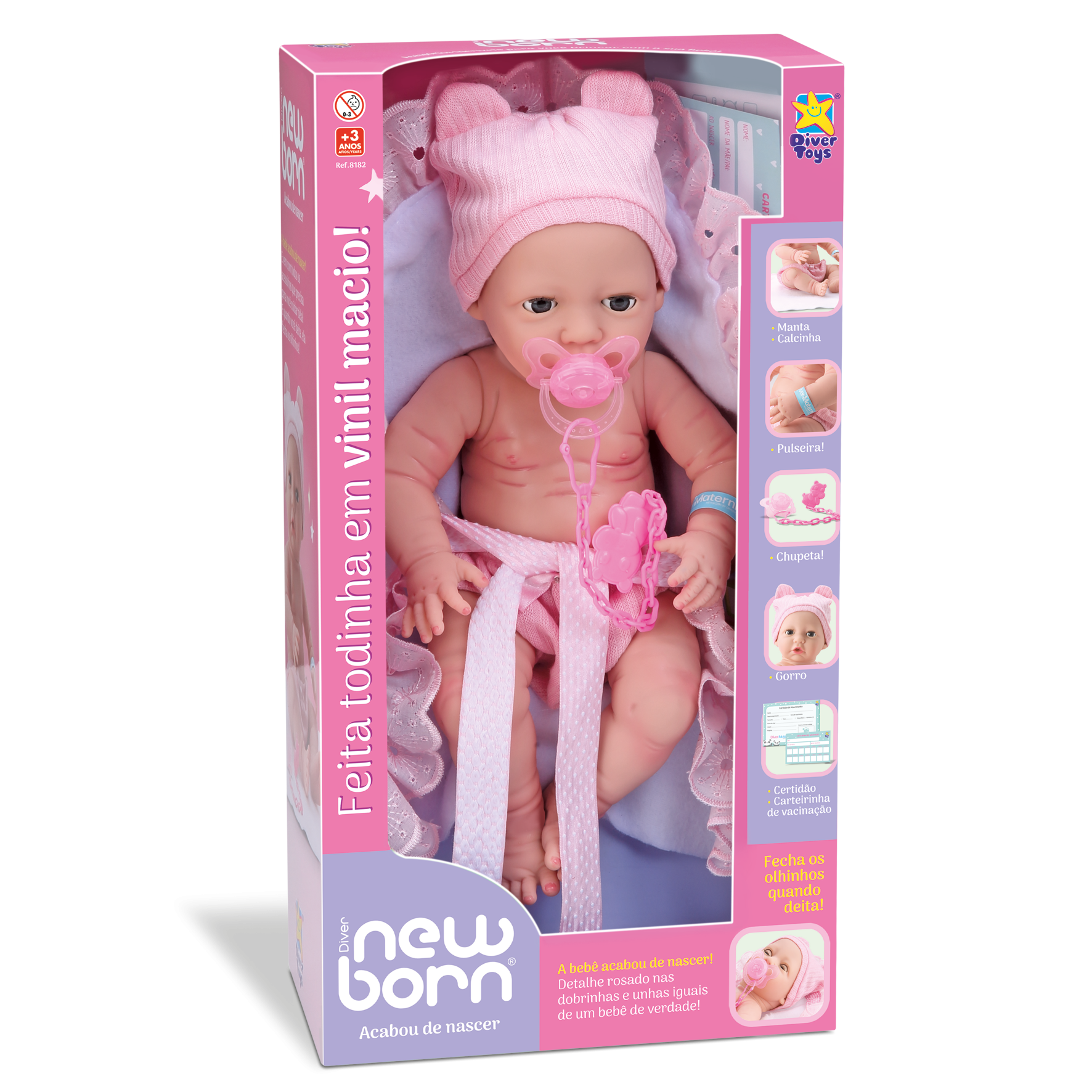 imagem de Boneca Diver New Born Acabou de Nascer