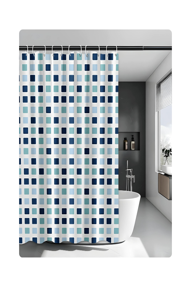 imagem de Cortina de Box Pvc Estampada Anti Mofo