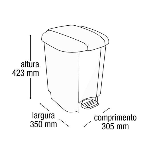 imagem de Lixeira Plástica Com Pedal  21 Litros Preta