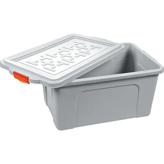 imagem de Container Organizador Com Tampa 70 Litros Bege