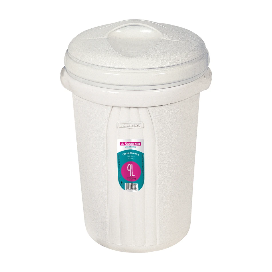 imagem de Cesto Plástico Para Lixo Com Tampa 9 Litros