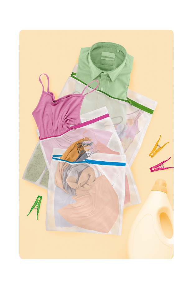 imagem de Saco Para Lavar Roupas Kit Com 3 Pecas