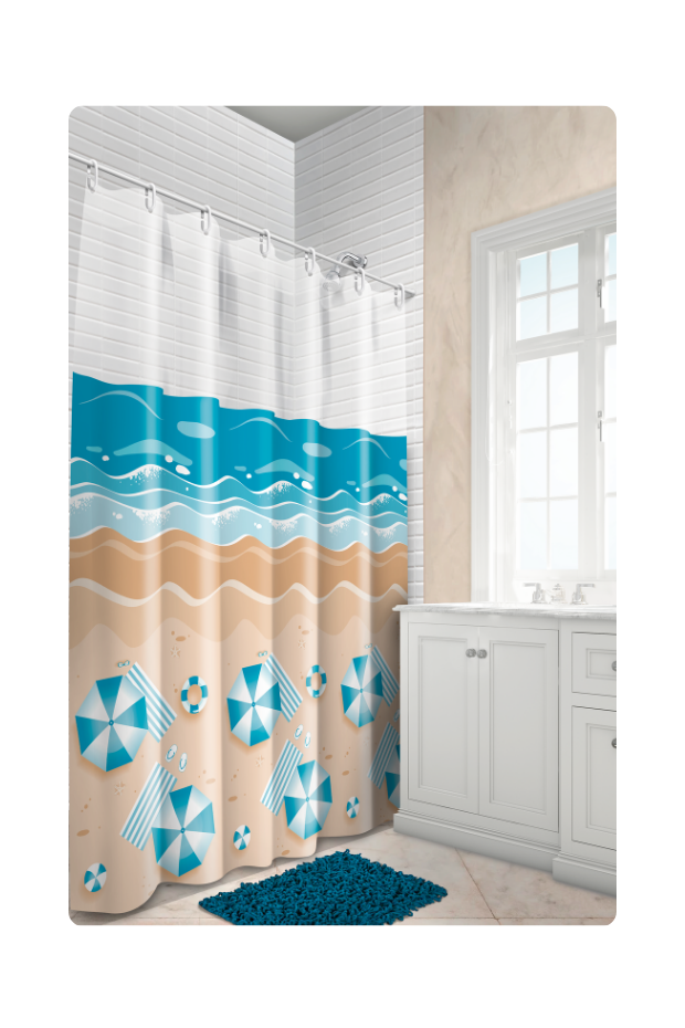 imagem de Cortina de Box Vinil Visor Retangular Ipanema