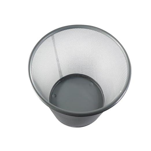 imagem de Lixeira Redonda de Metal 10 Litros Cinza