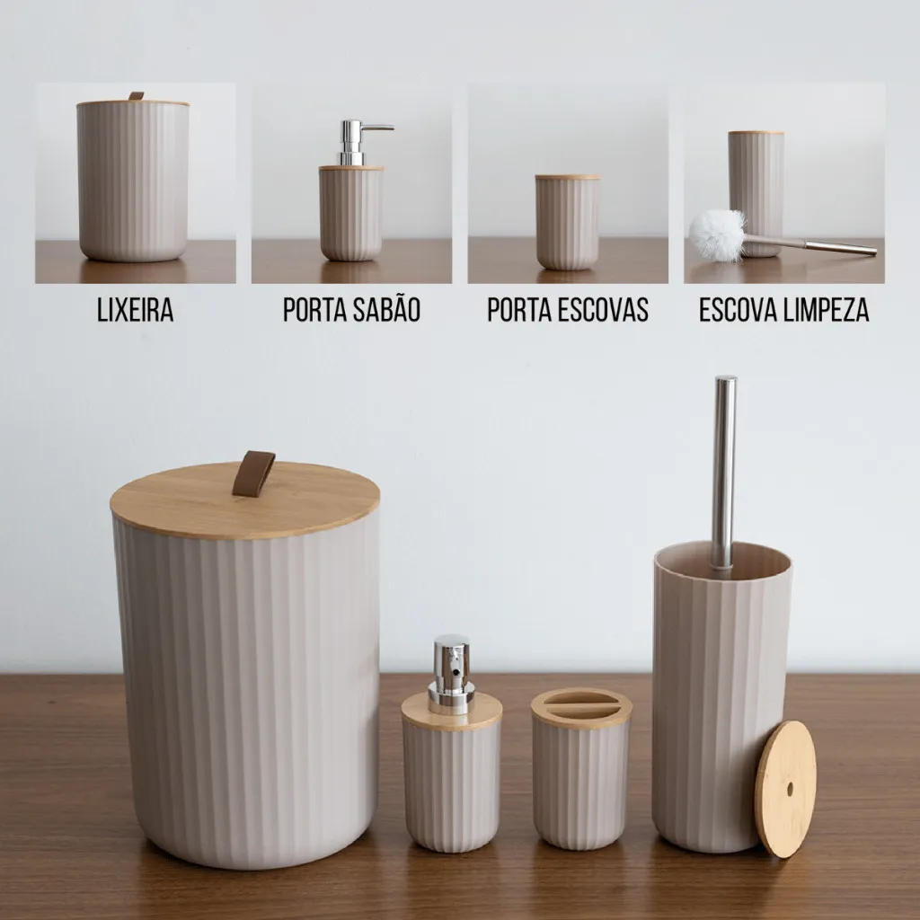 imagem de Kit de Banheiro Com 4 Pecas