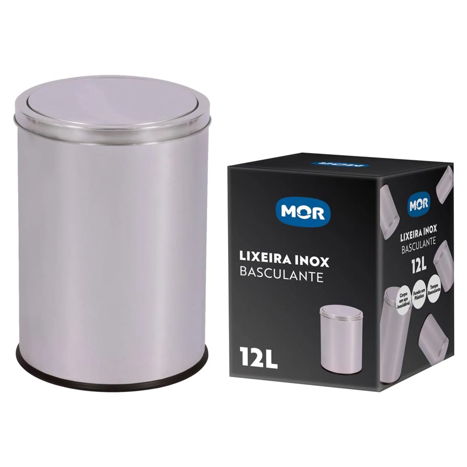 imagem de Lixeira Basculante 12 Litros Inox
