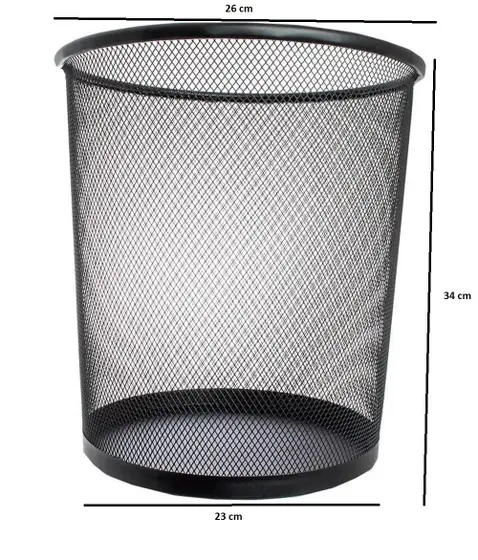 imagem de Lixeira Redonda de Metal 12 Litros Preto