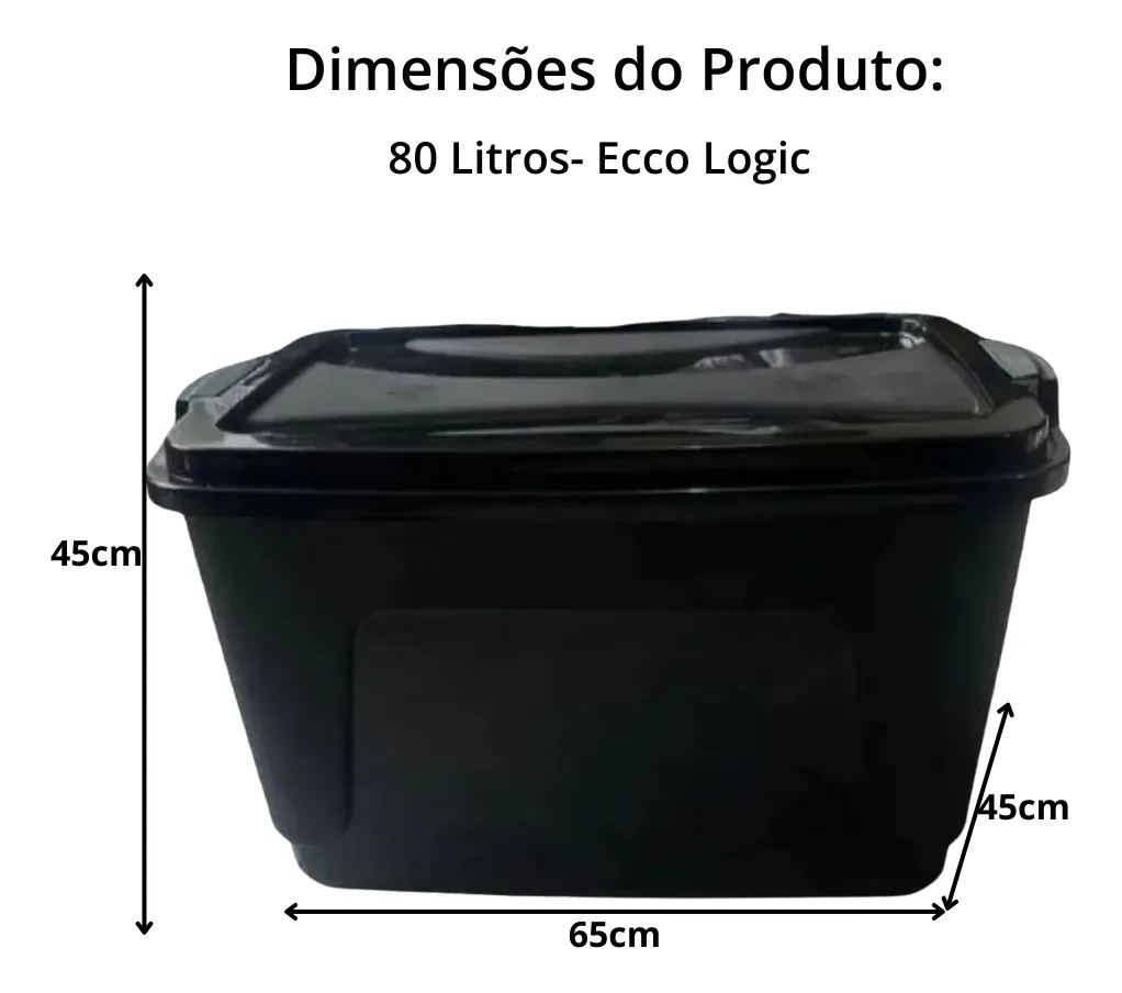 imagem de Caixa Organizadora 80 Litros Preta