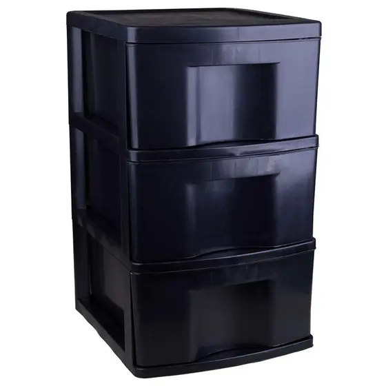 imagem de Gaveteiro Com 3 Gavetas Grandes Gv14 Preto