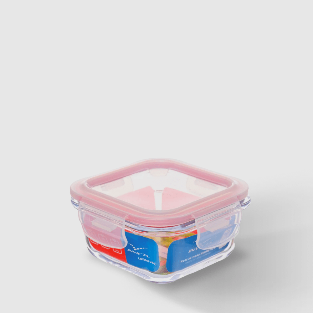 imagem de Pote de Vidro Tampa Hermetico Quadrado 320 Ml