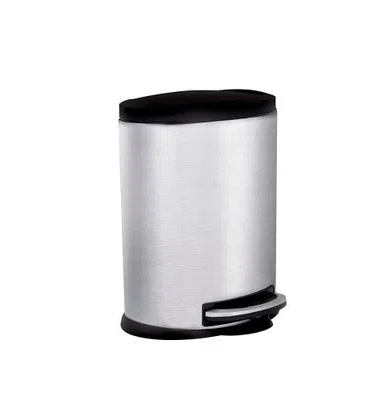 imagem de Lixeira Com Pedal Oval Onix 5 Litros Inox