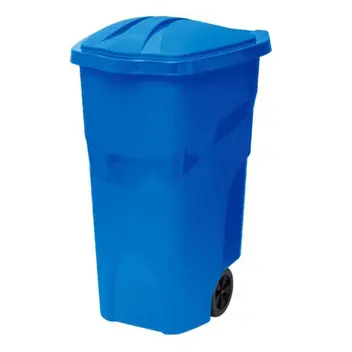 imagem de Lixeira Com Rodas 120 Litros Azul