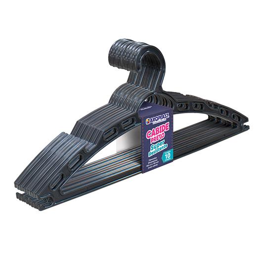 imagem de Cabide Super Resistente Preto Com 10 Pecas