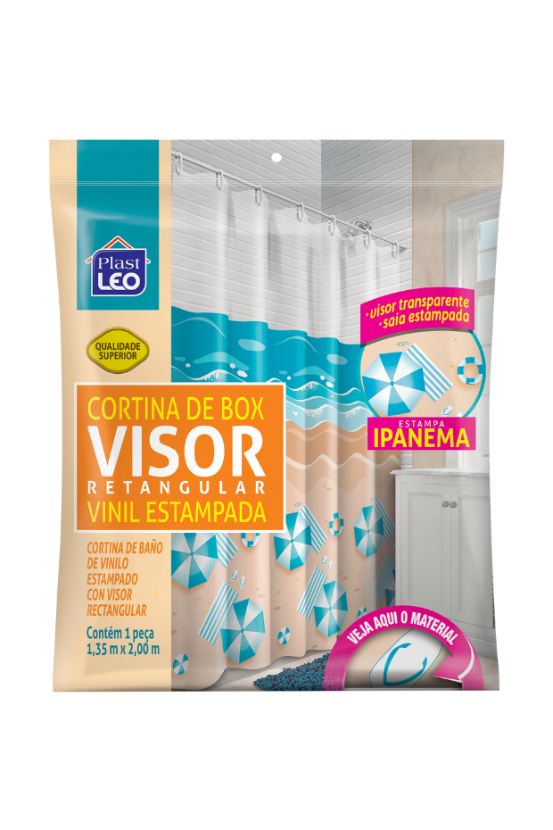 imagem de Cortina de Box Vinil Visor Retangular Ipanema