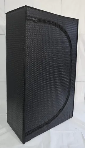 imagem de Sapateira Lisa Corino Com Ziper Com 3 Bandejas Preta