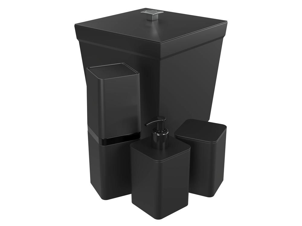 imagem de Kit de Banheiro Com 4 Pecas Preto