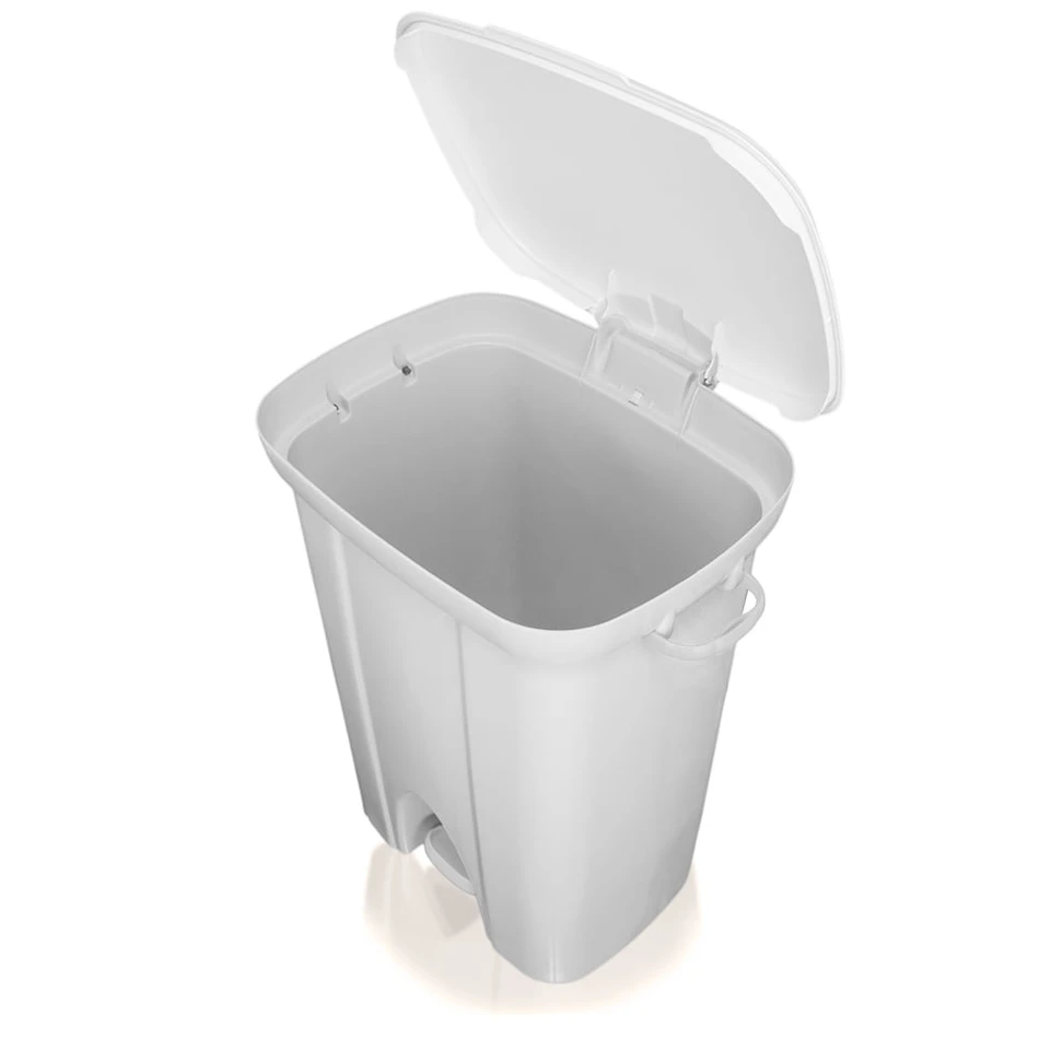 imagem de Lixeira Plástica Com Pedal 72 Litros Branca