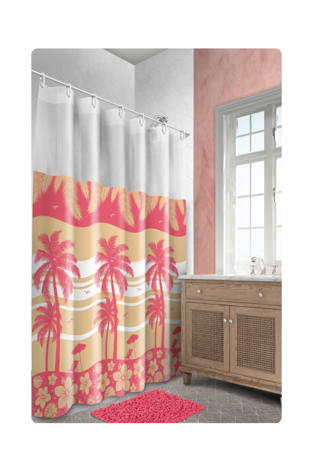 imagem de Cortina de Box Vinil Visor Retangular Maldivas