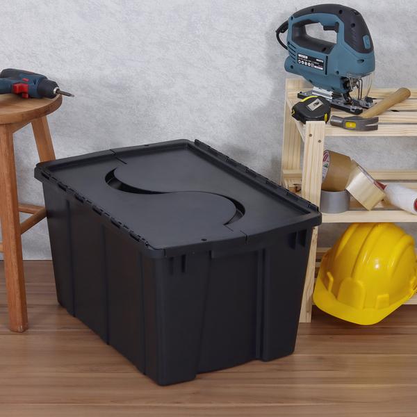 imagem de Container Organizador Com Tampa 56 Litros Preto