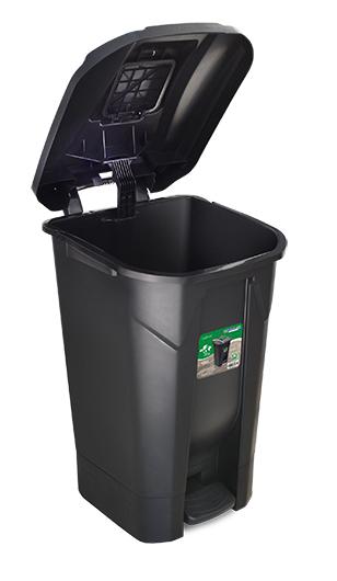 imagem de Lixeira Com Roda Pedal e Tampa Click  120 Litros Preta