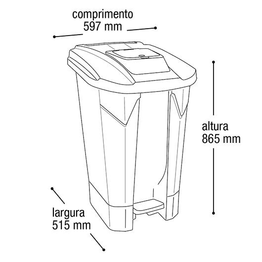 imagem de Lixeira Com Roda Pedal e Tampa Click  120 Litros Preta