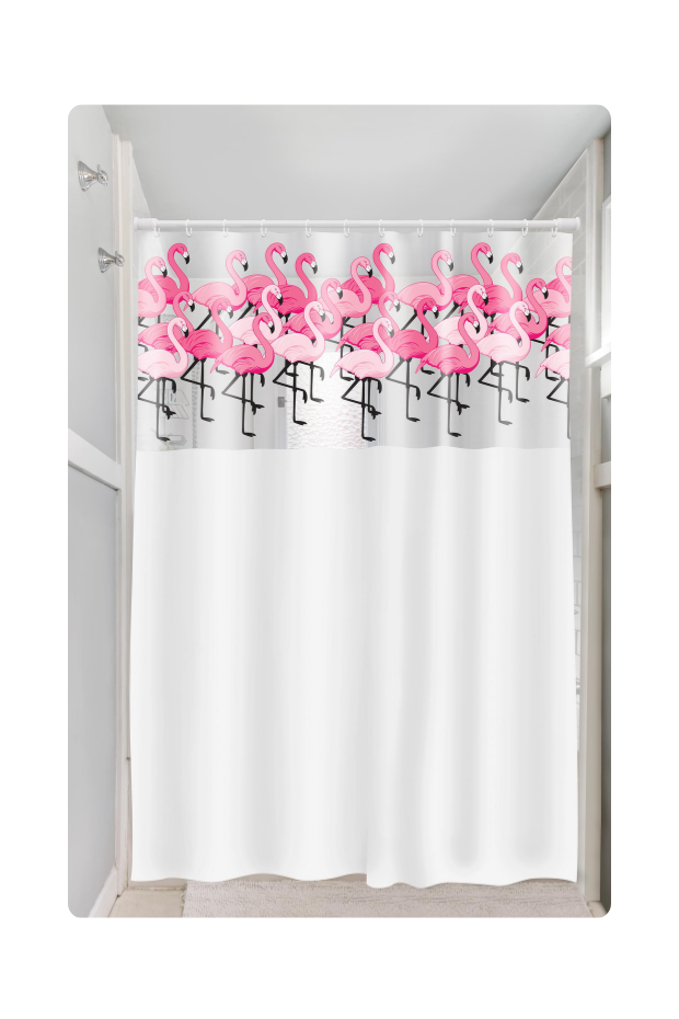 imagem de Cortina De Box Vinil Visor Retangular Flamingo