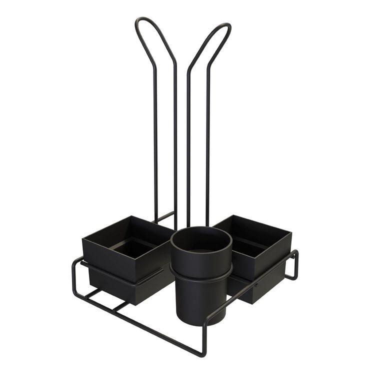 imagem de Organizador Para Cha e Cafe Com Porta Copos Black