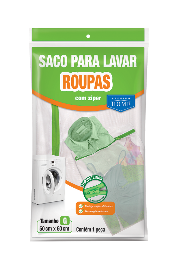imagem de Saco Para Lavar Roupa Com Ziper G 50x60 Cm