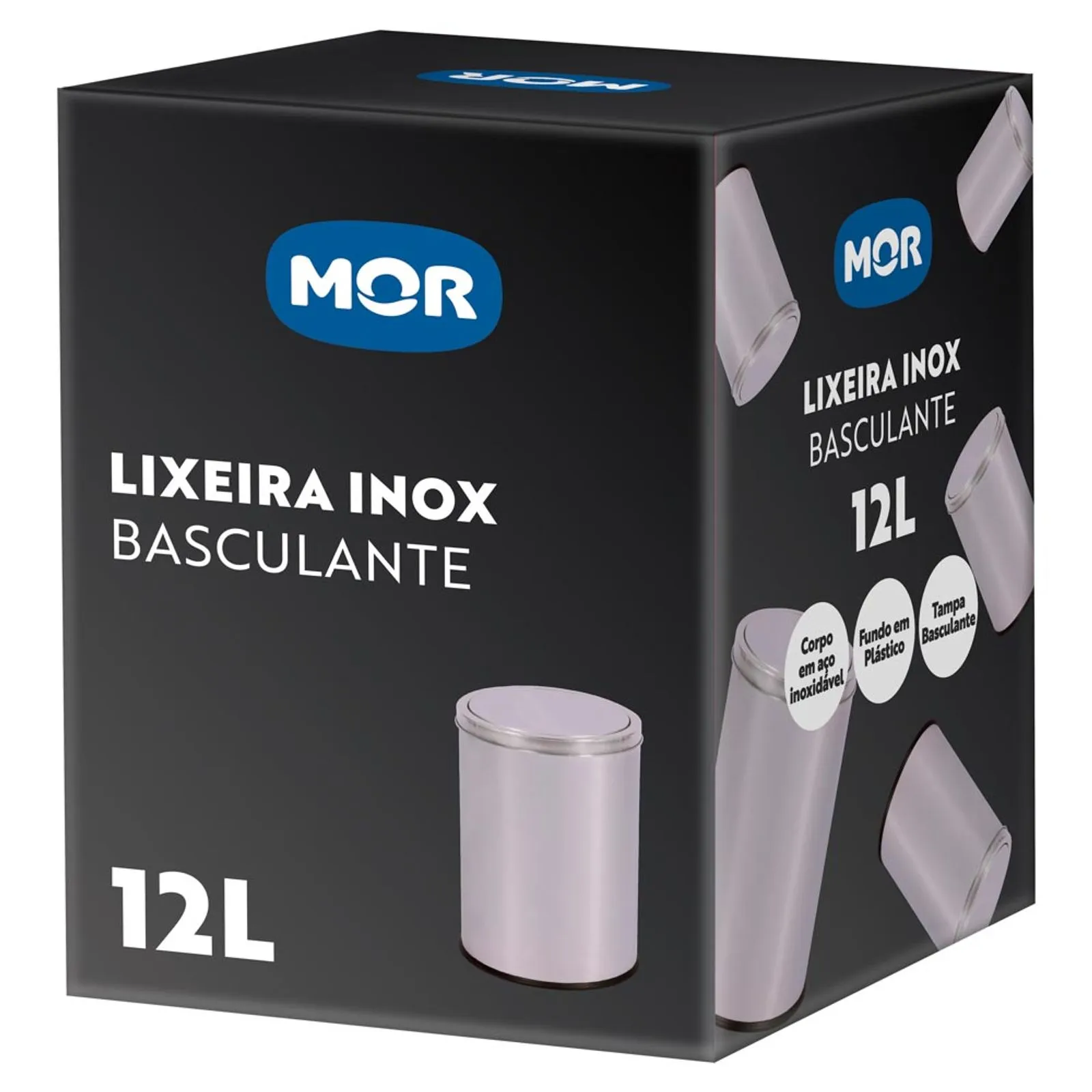 imagem de Lixeira Basculante 12 Litros Inox