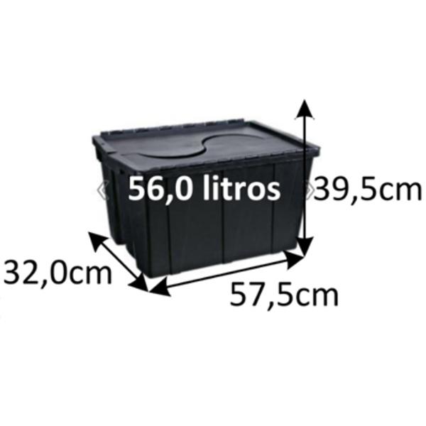 imagem de Container Organizador Com Tampa 56 Litros Preto