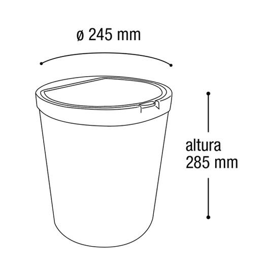 imagem de Lixeira Redonda Click 10 Litros Metalizada