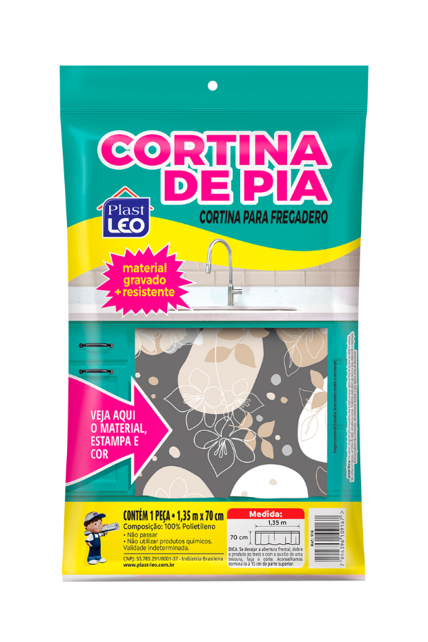 imagem de Cortina de Pia Polietileno 1,35x70 Cm