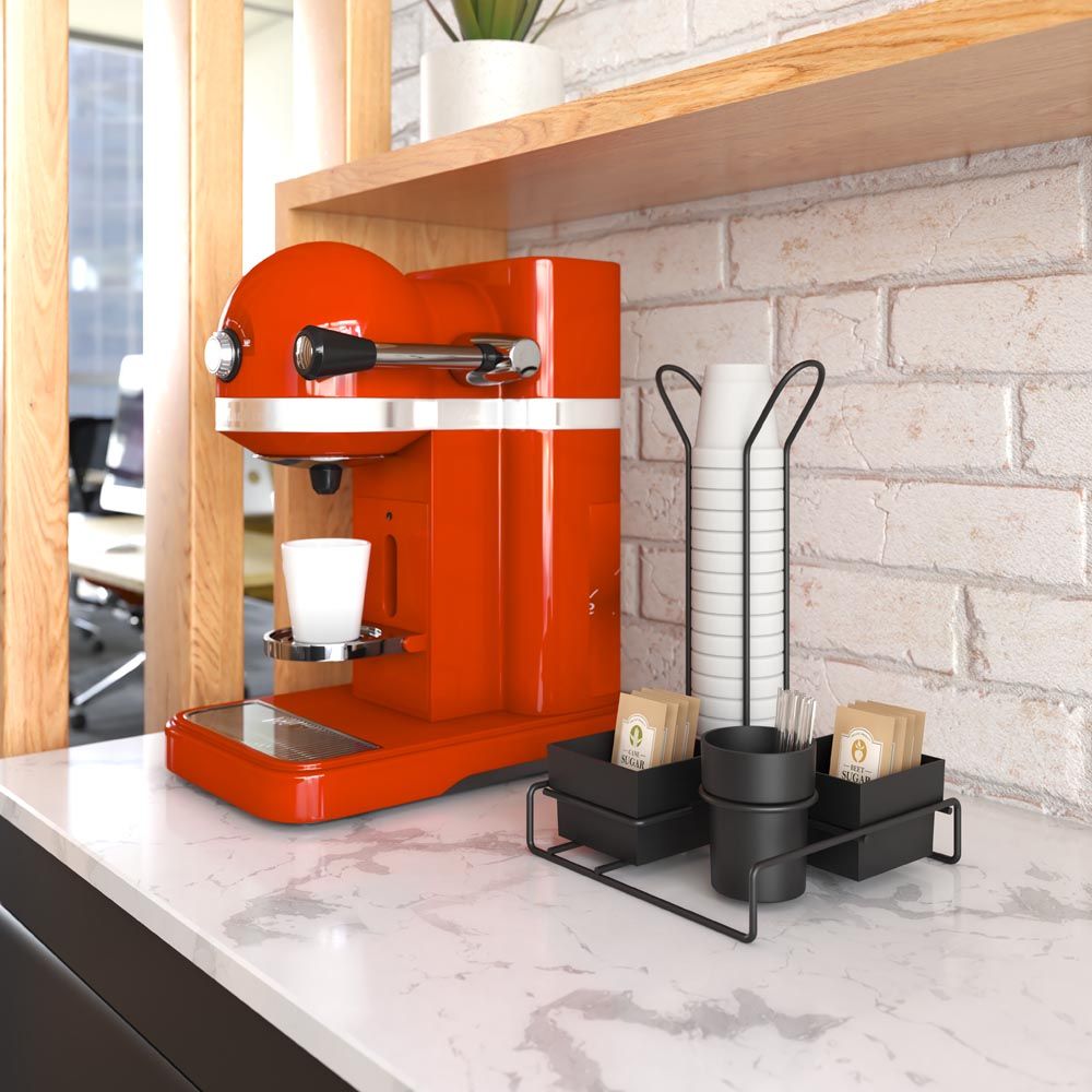 imagem de Organizador Para Cha e Cafe Com Porta Copos Black