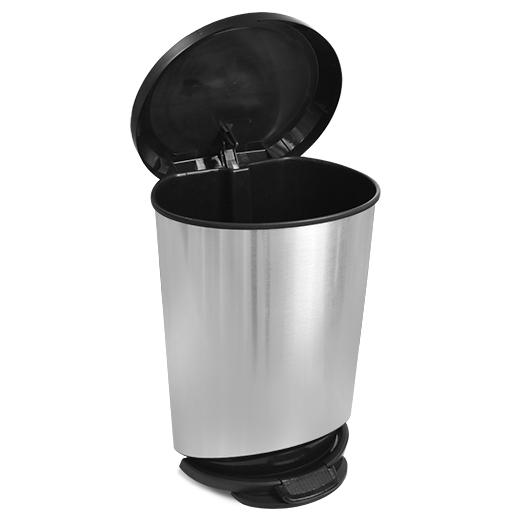 imagem de Lixeira Plastica Com Pedal Label Inox 20 Litros