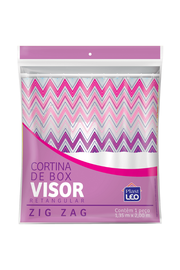 imagem de Cortina De Box Vinil Visor Retangular Zig Zag