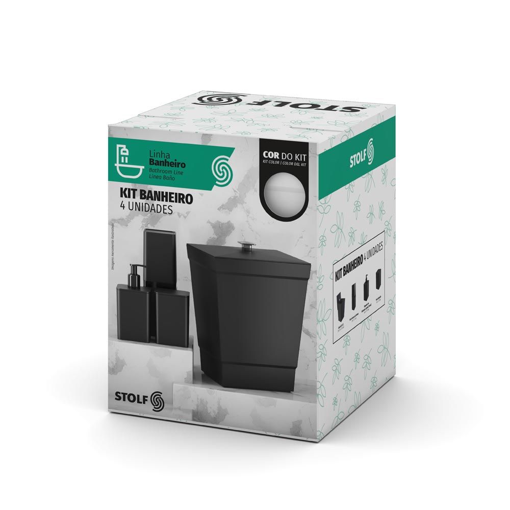 imagem de Kit de Banheiro Com 4 Pecas Branco