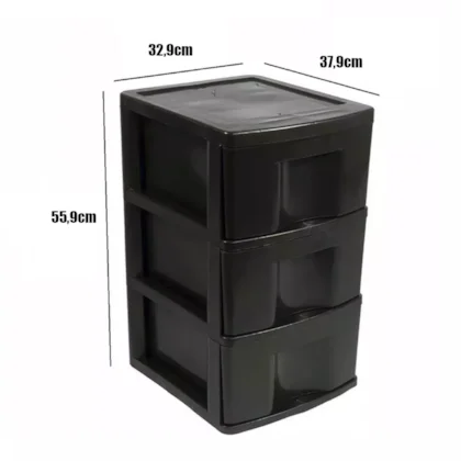 imagem de Gaveteiro Com 3 Gavetas Gv14 Preto Branco
